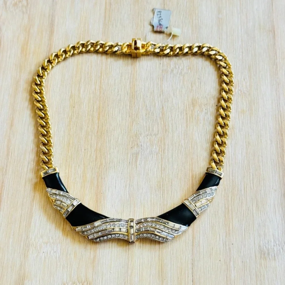 VTG Giorgio Beverly Hills Maresco Necklace VTG Statement Collar Rhinestone Pave